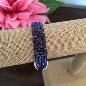 Swarovski Mesh Crystal + Leather Bracelet
